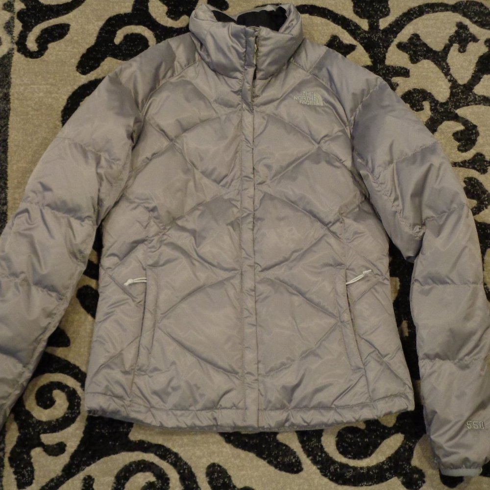 The North Face women's small silver 550 Down Filled Winter Coat MSRP $225